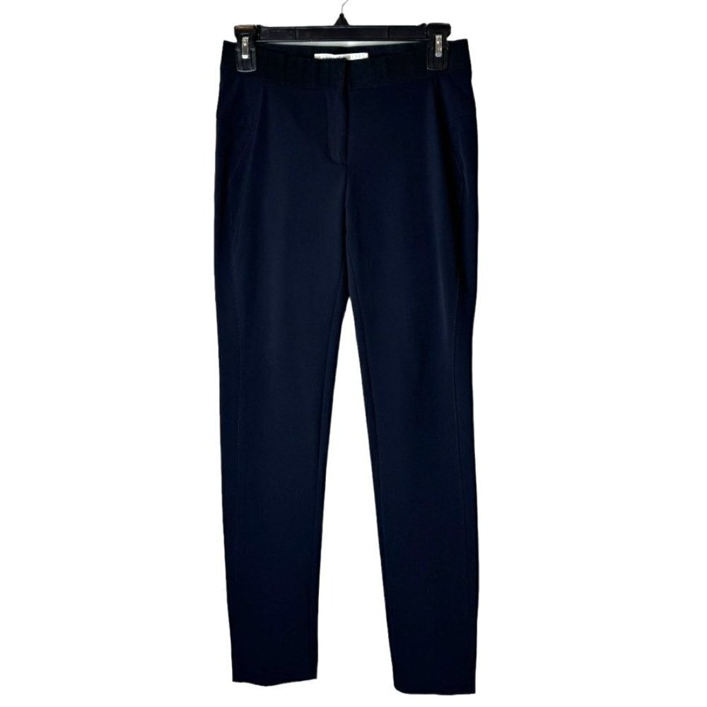 Veronica Beard Black Flat‎ Front Low Rise Ankle Length Skinny Leg Pants Size 2